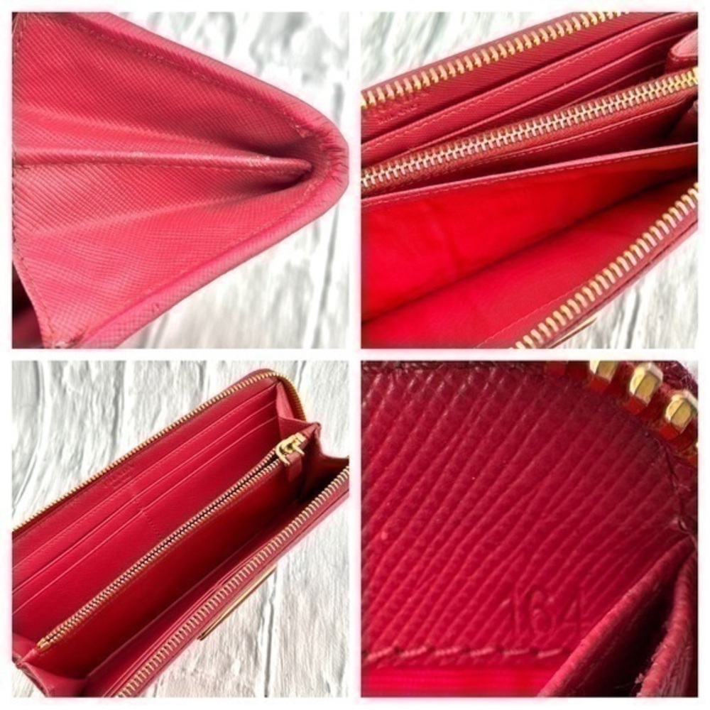 AUTHENTIC Prada Saffiano Metal Leather Continental Wallet. Color: Pink. - Picture 6 of 16